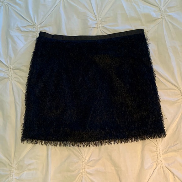 Fun and flirty black fuzzy/furry mini skirt from Bedo - Picture 1 of 3